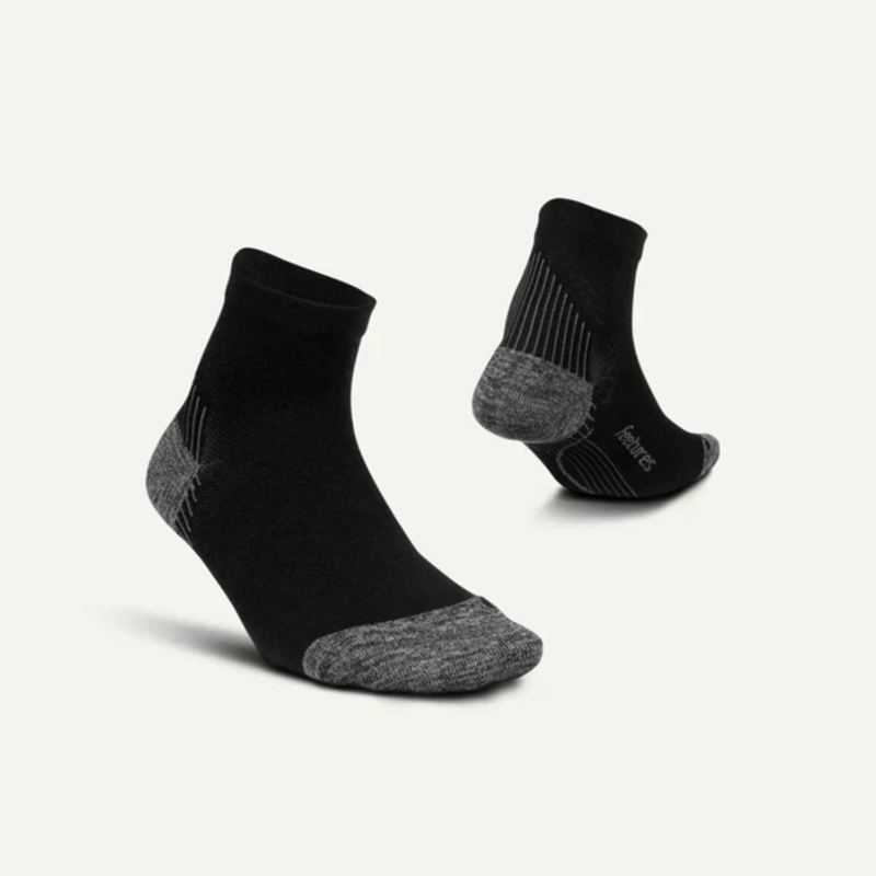 Feetures Elite Light Cushion Plantar Fasciitis Relief Quarter Socks Black-2